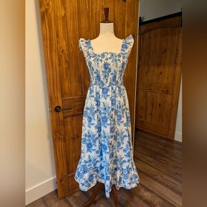 Haute Hippie Blue and White Floral Dress US6